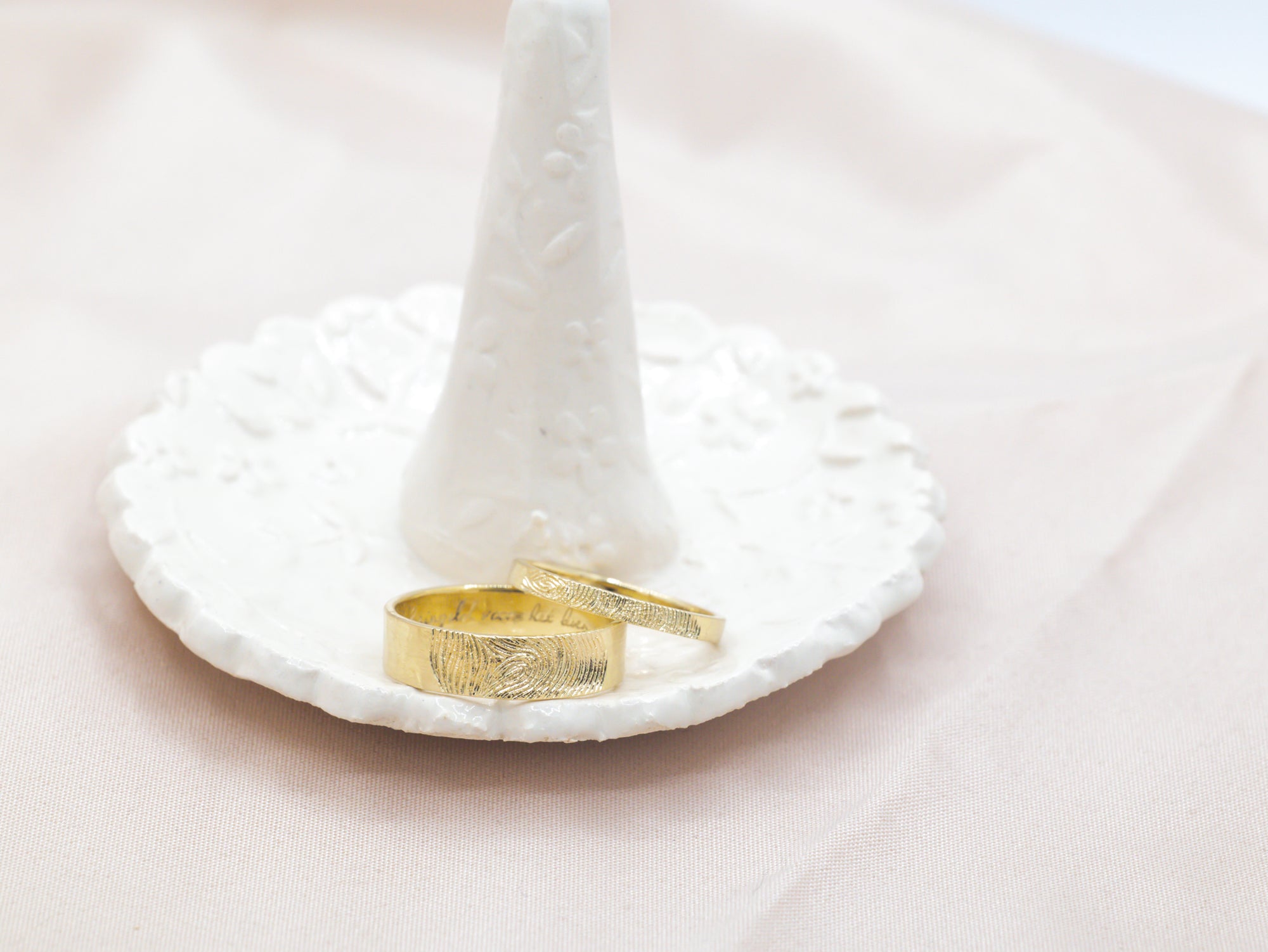 Trouwringen set met vingerafdruk